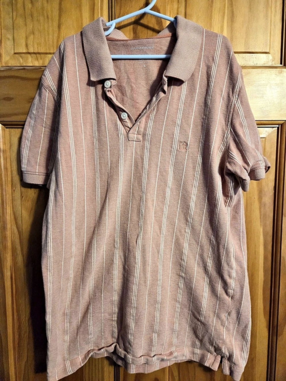 Banana Republic Slim Fit Pique Polo Striped Polo in Brown & White Size Small